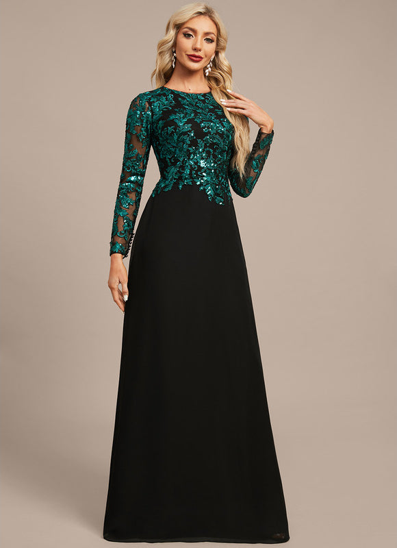 Robe Longue Chic À Manches Brodées - gallery 5