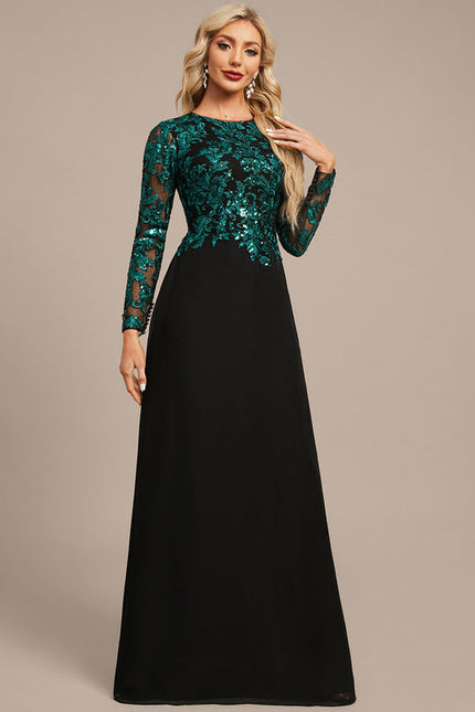 Robe Longue Chic À Manches Brodées - gallery 5