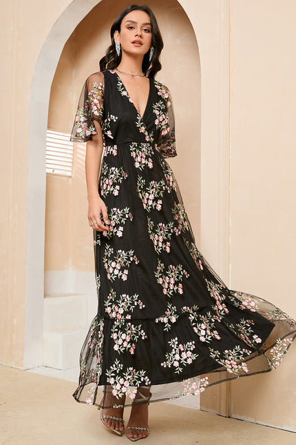 Robe Maxi Tulle Brodée Florale Élégante-272 - gallery 2