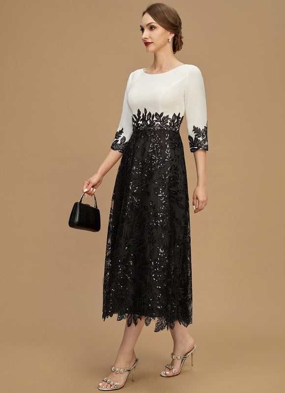 Robe Élégante Bicolore À Sequins - gallery 4