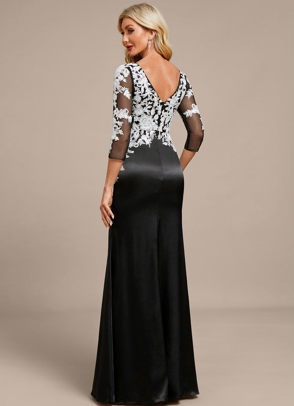 Robe Élégante Satinée À Manches - gallery 6