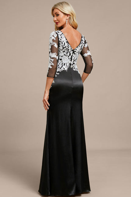Robe Élégante Satinée À Manches - gallery 6