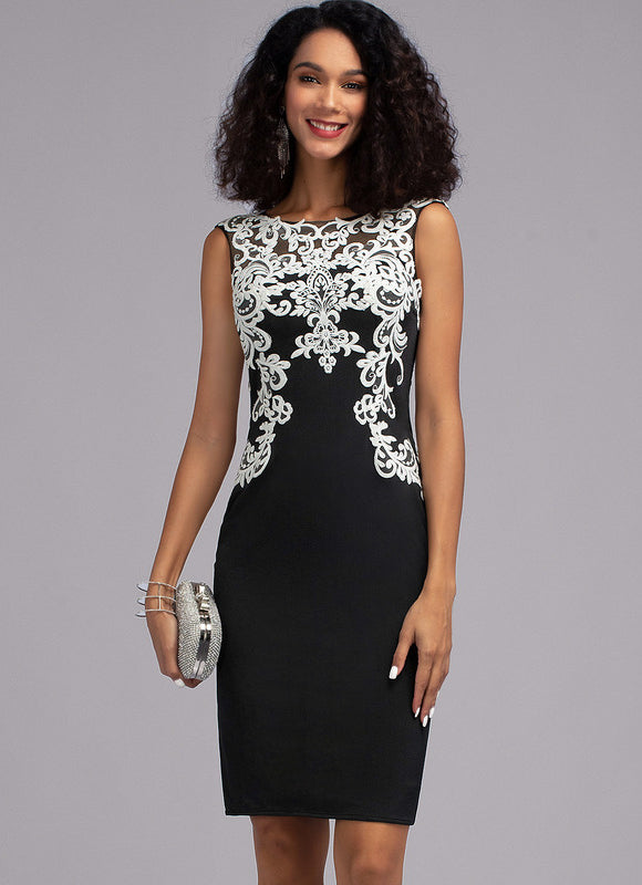 Robe Cocktail Élégante À Broderies