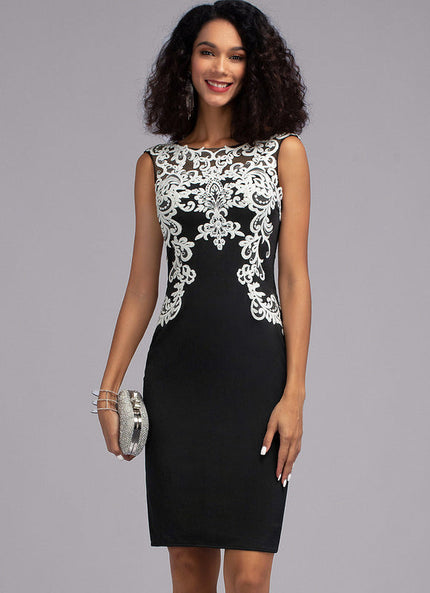 Robe Cocktail Élégante À Broderies