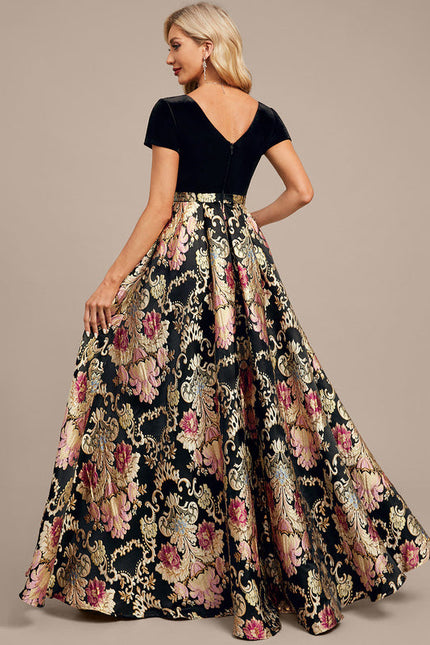Robe Trapèze Velours Floral Chic - gallery 8