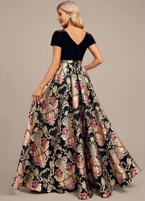 Robe Trapèze Velours Floral Chic - gallery 8