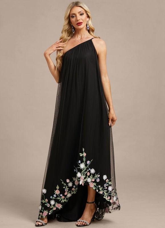 Robe Longue Noire Asymetrique