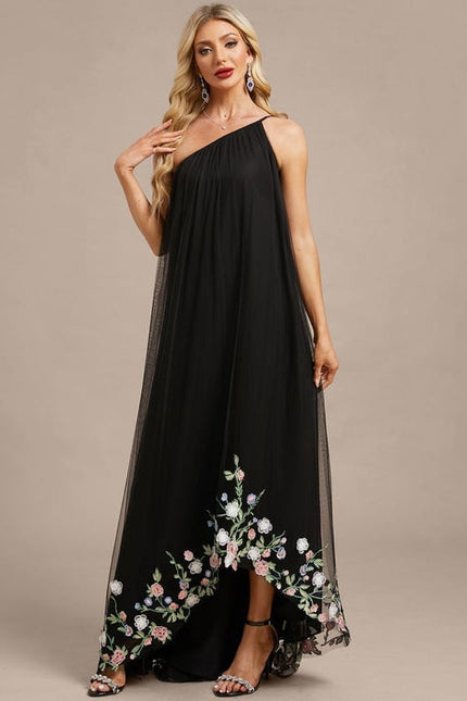 Robe Longue Noire Asymetrique