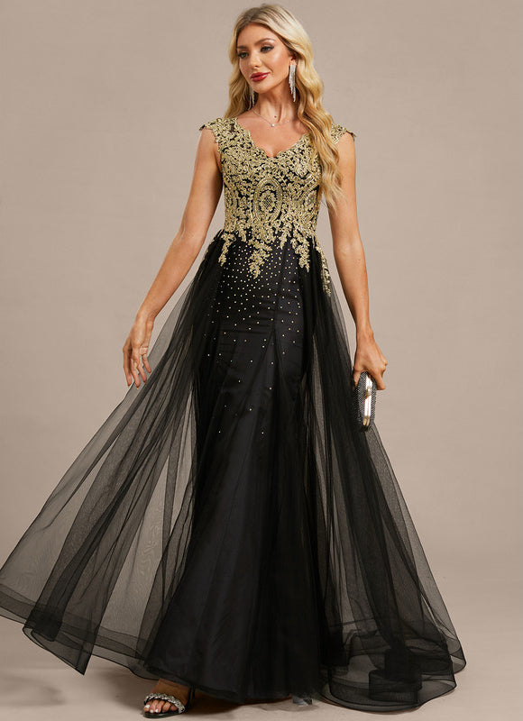 Robe Longue Noire A Bretelle - gallery 3