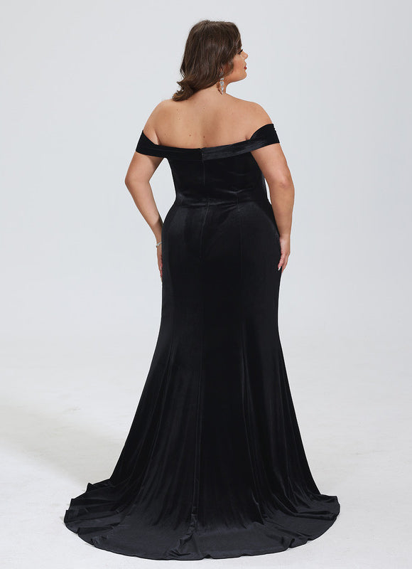 Robe Sirène Glamour En Velours - gallery 7