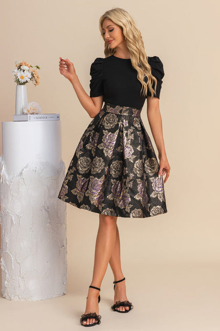 Robe Trapèze Dorée Élégante Chic - gallery 7