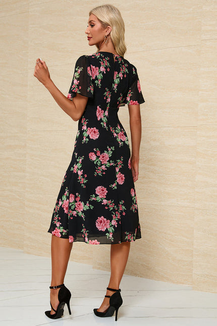 Robe Florale Chic Col V Midi - gallery 6
