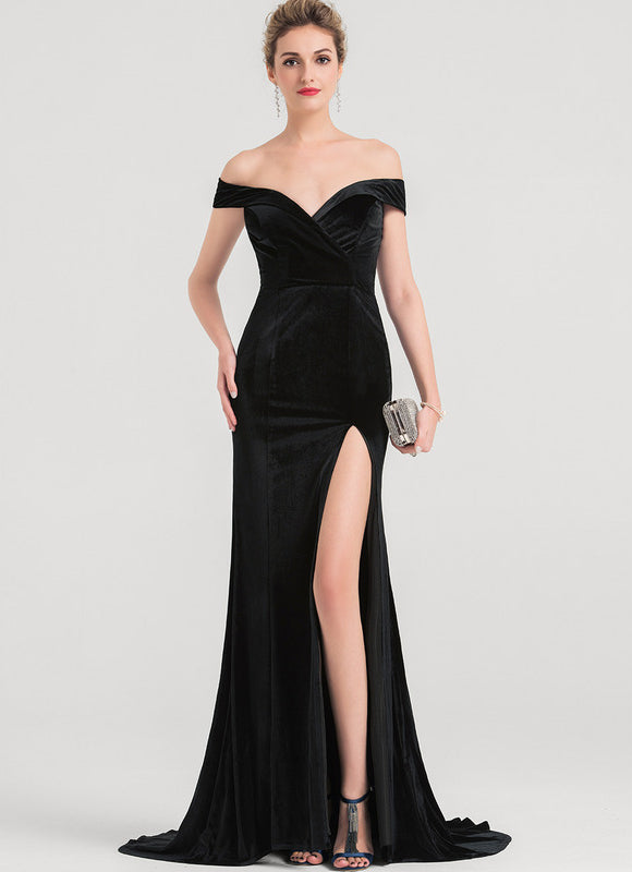 Robe Sirène Glamour En Velours - gallery 1