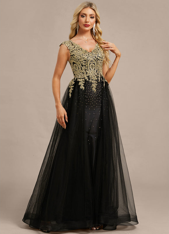 Robe Longue Noire A Bretelle - gallery 5