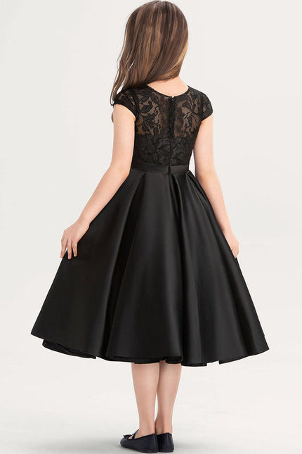 Robe Demoiselle D'Honneur Noir Satin - gallery 3