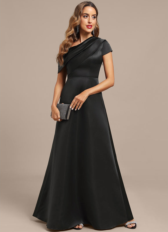 Robe Satinée Asymétrique Élégante Longue - gallery 2