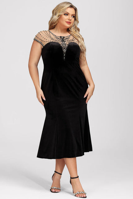 Robe Velours Élégante À Perles - gallery 8