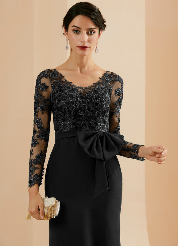 Robe Noire Luxe À Nœud. - gallery 2