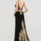 Robe Velours Noire Brodée Dorée