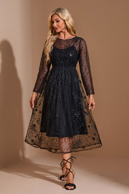 Robe Midi Tulle Scintillant Élégante - gallery 6