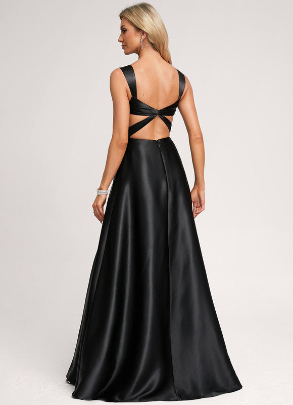 Robe Longue Noire Sans Manche - gallery 1