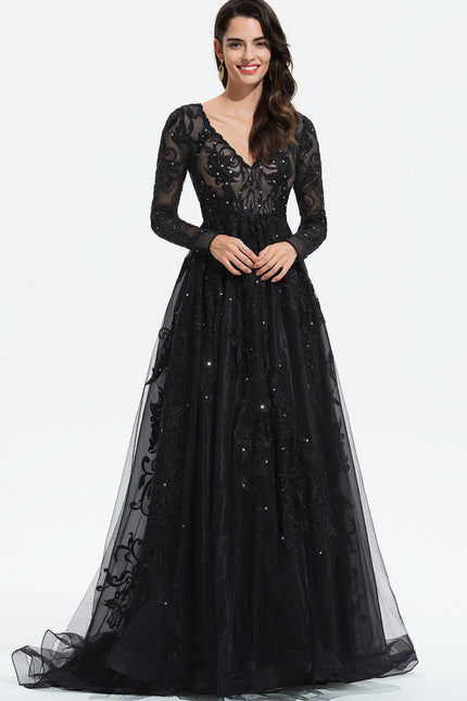 Robe De Bal En Tulle Scintillant - gallery 1