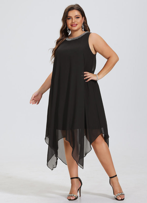 Robe Trapèze Chic À Appliques. - gallery 5