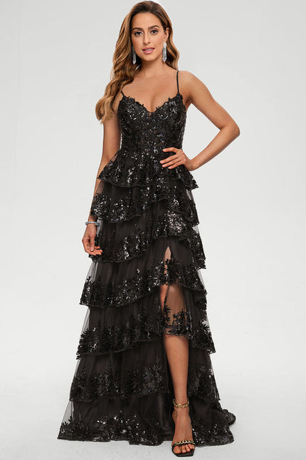 Robe De Bal À Volants Scintillants - gallery 8