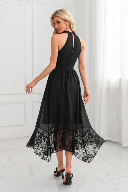 Robe Trapèze Noire En Dentelle - gallery 2