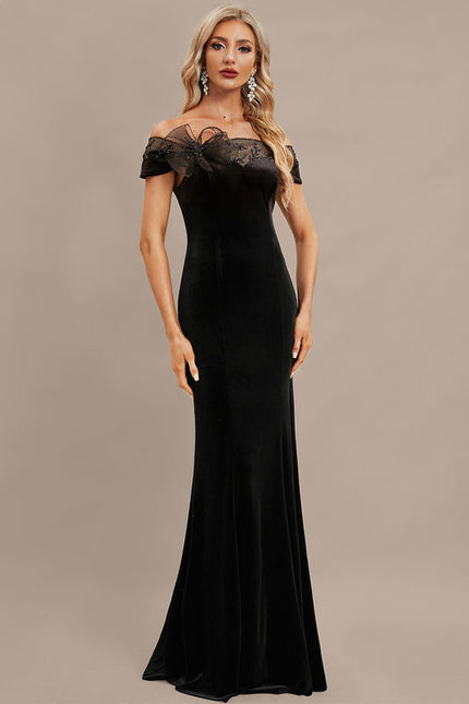 Robe Noire Luxe Velours Élégante - gallery 3